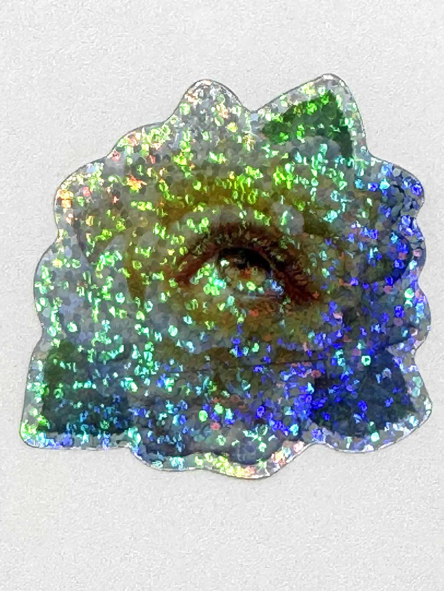 Yellow Glitter Holographic Flower -Premium Sticker ERIN