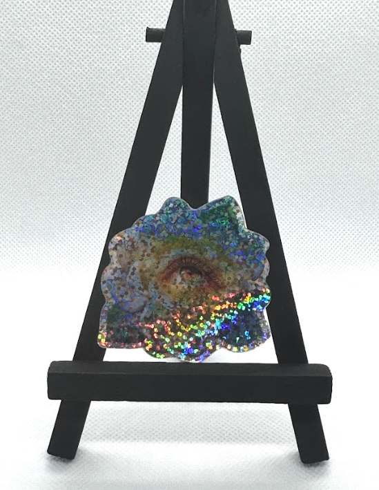 Yellow Glitter Holographic Flower -Premium Sticker ERIN