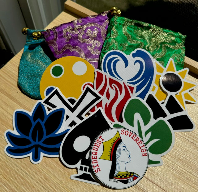All-In Vinyl 3" Icon Stickers (10 Stickers) + Free Trinket/Dice Bag