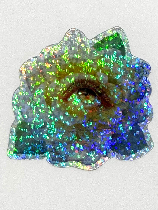 Yellow Glitter Holographic Flower -Premium Sticker ERIN